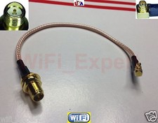 12" RP-SMA female plug nut bulkhead to MMCX male right angle RG316 pigtail 30cm