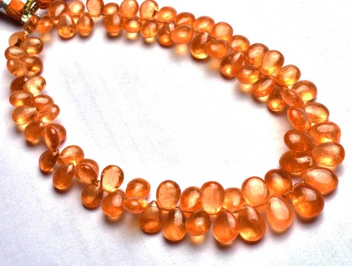 Lot De 7 Perles Tourmaline Rose Naturelle Du Brésil Forme Poire Lisse - 39 Carats