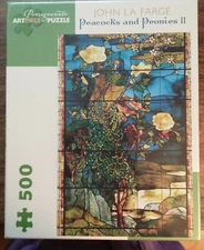 Peacocks and Peonies II John La Farge Art Pomegranate Artpiece Puzze 500 pcs
