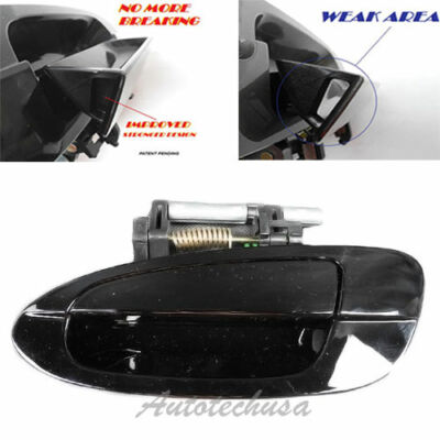 Outside Door Handle Rear Left B4010 For 02-05 06 Nissan Altima Super Black KH3