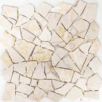 Marmor Bruchmosaik Golden Cream Poliert Struktur Wc 44-30-2807 |10 Mosaikplatten
