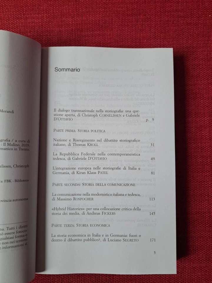 Germania E Italia Cornelissen D'Ottavio Storiografia Il Mulino Kessler - Immagine 4 di 4