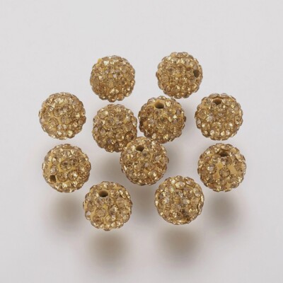 5St. 10mm Perlen Strass Grade A Polymer Clay Rhinestone Beads Crystal Shamballa