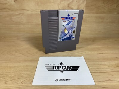 Top Gun Nintendo NES Video Game Cartridge W/ Manual Konami Vintage Retro