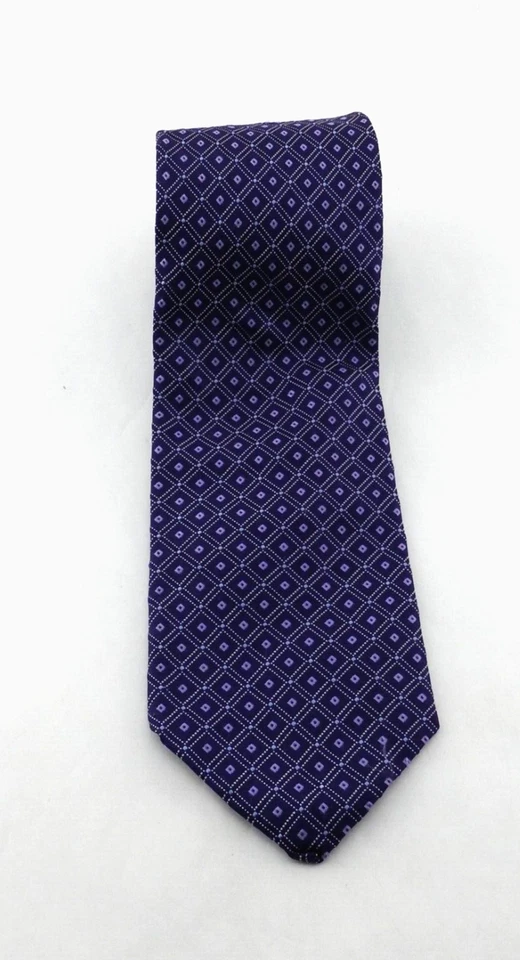 Mark Nordstom Tie Purple Geometric Silk Necktie Men's Classic - Image 4 of 4