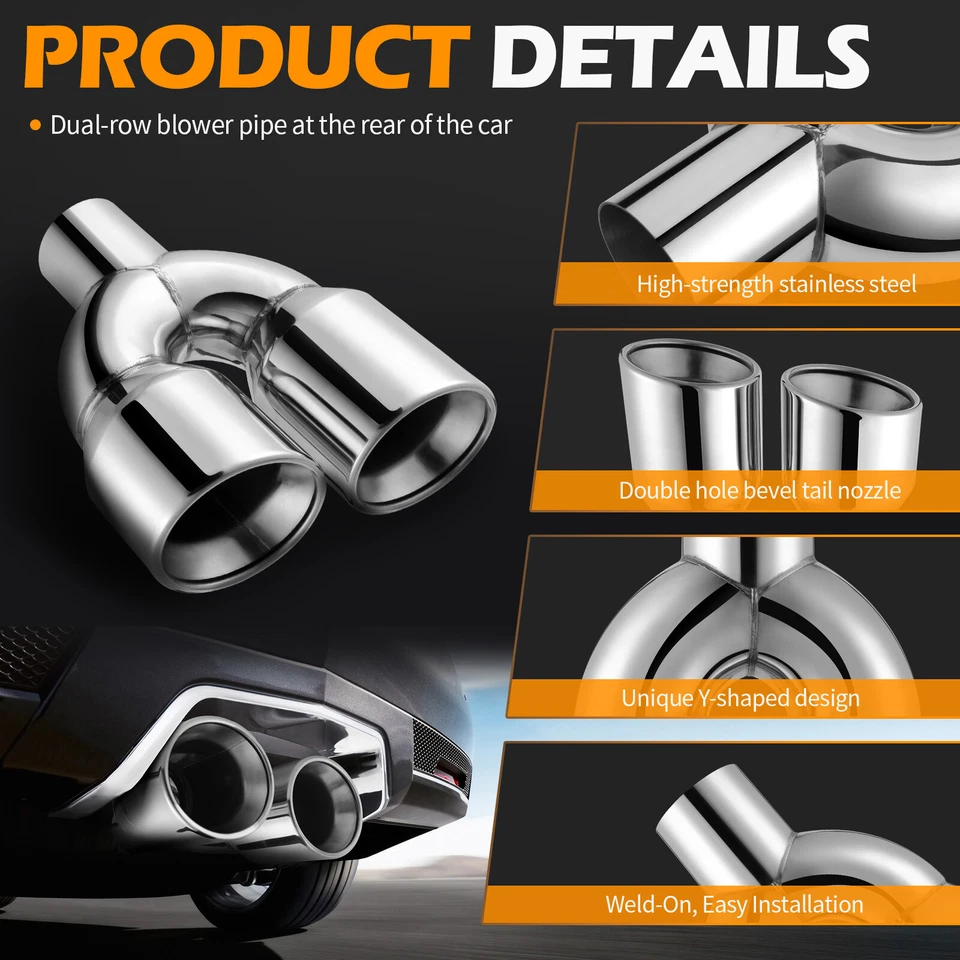 For Mercedes Benz AMG CLS E350 E400 C63 C350 Quad Exhaust Tip 2.5" in 3.5" Out - Image 4 of 4