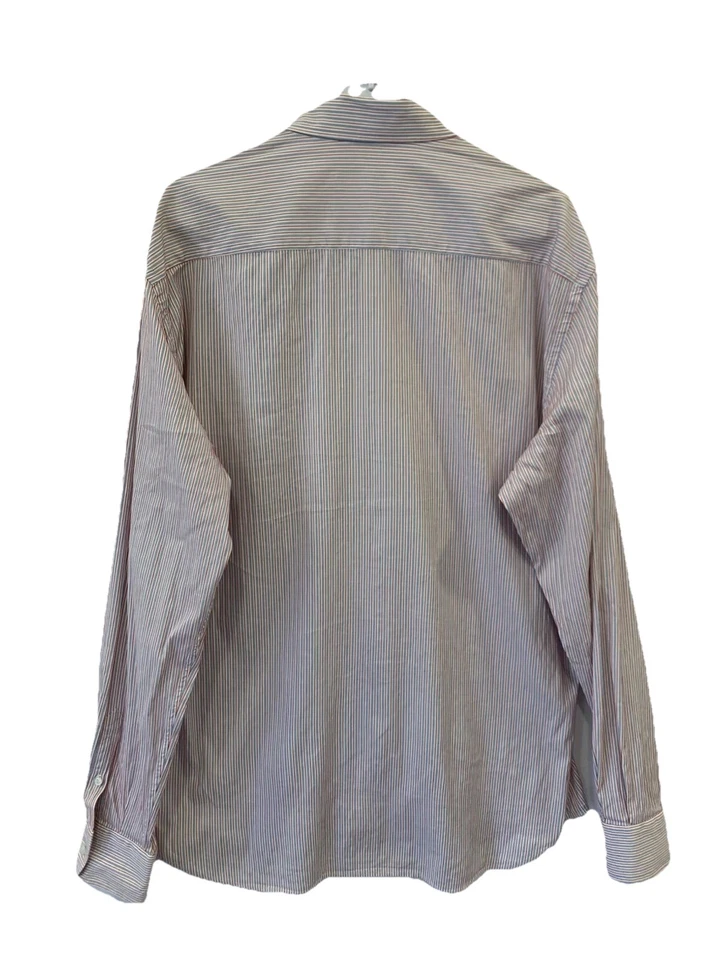 Prada Milano Men’s Dress Shirt 45 / 18 XL Striped Long Sleeve Button Up #C13 - Image 2 of 4