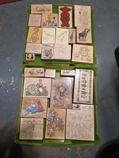 Wooden Rubber Stamps Lot Of 27.  Various Artists, Sizes, And Brands