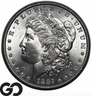 1887 Morgan Silver Dollar Coin, Frosty Gem BU