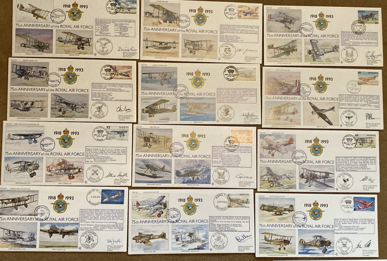 Album of 30 RAF Covers (Full Set) - 75th Anniversary of The RAF - All CO Signed