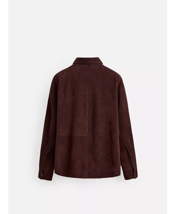 SUEDE LEATHER OVERSHIRT - LIMITED EDITION Zara Man Brown Relaxed fit Size M - Image 3 of 4