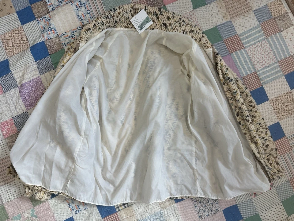 Cárdigan Suéter Cowichan Tejido Confeti Años 50 60 De Colección Cremallera Foto 4 de 4