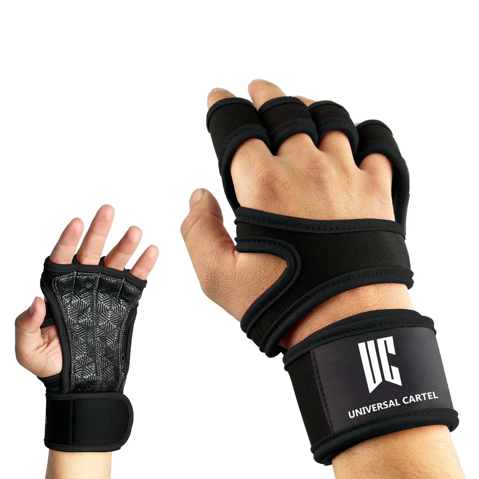 Guantes de gimnasio de fitness guantes de entrenamiento de levantamiento de pesas con agarre de soporte para envoltura de muñeca Foto 4 de 4