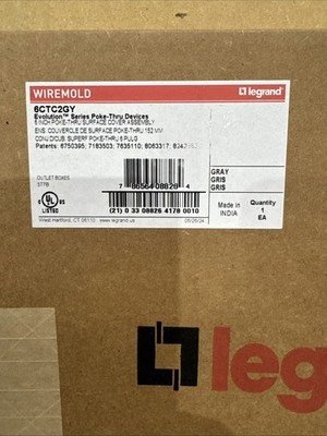 WIREMOLD 6CTC2GY EVOLUTION SERIES POKE-THRU SURFACE COVER PLATE - GRAY *NEW*