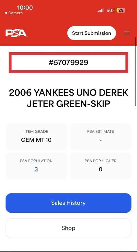 Derek Jeter PSA 10 Pop 3 2006 Yankees Uno Green Skip Yankees Mattel ⚾️ - Image 3 of 4