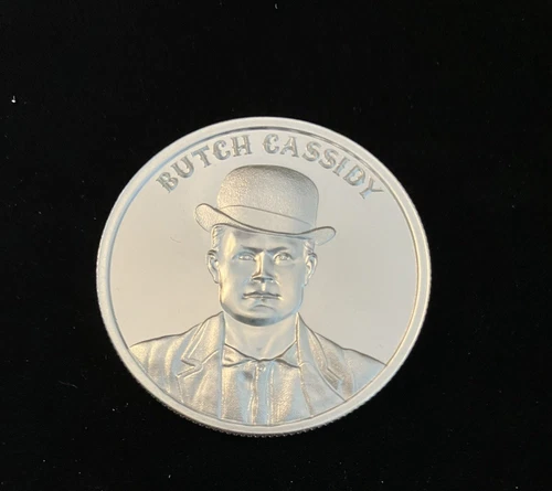 Wild West Legends Series Butch Cassidy 1oz .999 Silver USA Made Round Intaglio