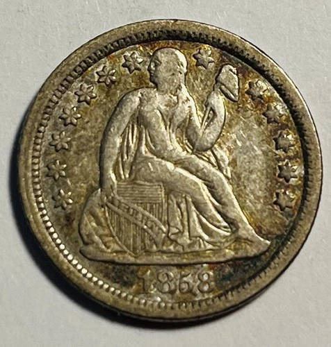 1858 VF Seated Liberty Dime 22205