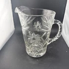 Vintage Anchor Hocking EAPC Star of David Clear Glass Pitcher Prescut