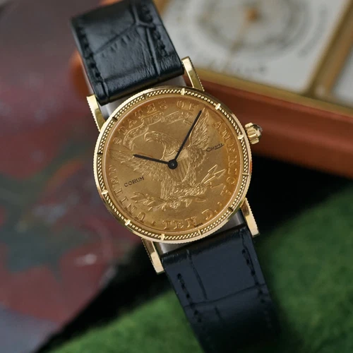 Corum $10 U.S. Liberty 1903 Coin Quartz 1980s