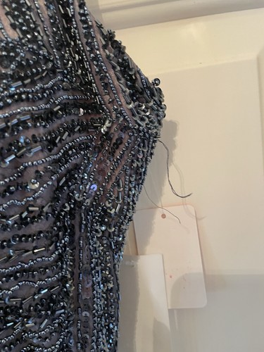 Jovani Beaded Floor Length Gown- Size 14- Strapless - Corset- Whimsigoth- Gray - Picture 3 of 19
