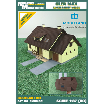 Olza Max Einfamilienhaus 1:87 HO Scale Card Model Kit - Laser Cut Vessel