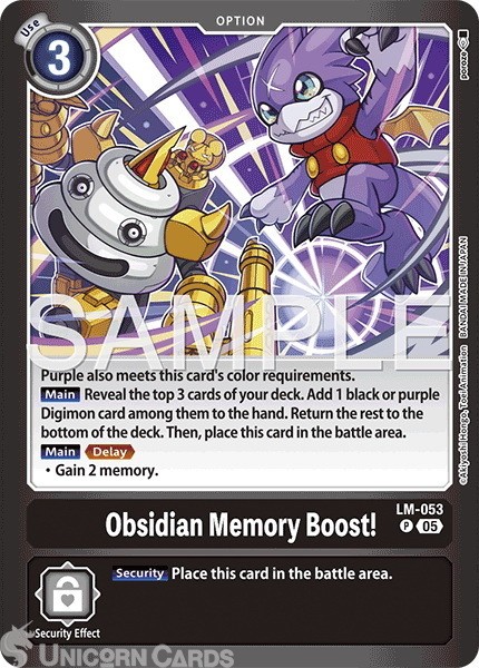 LM-053 Obsidian Memory Boost! : Promo Digimon Card : LM07: Limited Card Pack Ano