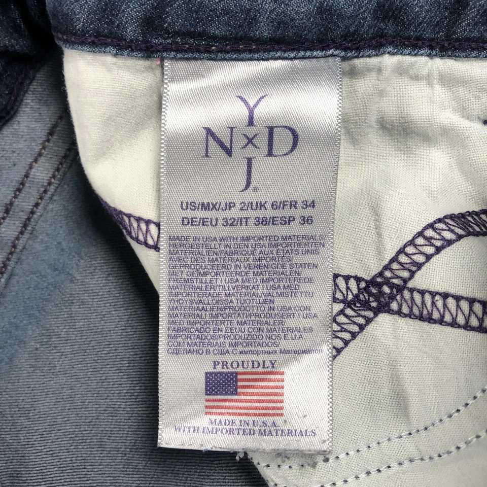 NYDJ Jeans Womens 2 Blue Barbara Bootcut Lift Tuck Stretch Studded Pockets USA - Image 4 of 4