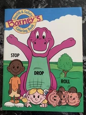 Barney’s Health And Safety Coloring Book Vintage 1992 The Lyons Group Full Size
