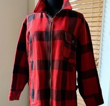 Rare Vintage 1950s Woolrich Mackinaw Buffalo Plaid Wool Unlined Hunting Coat
