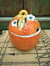 Ceramic Orange Shaped Marmalade Jam Serving Dish Bowl  Made In Japan