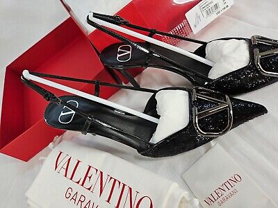 Valentino Garavani Women's V Logo Pointed Toe Slingback Valentino Garavani Women's V Logo Pointed Toe Slingback