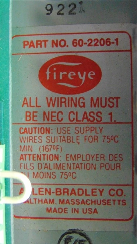 Base de cableado Fireye 60-2206-1 usada para usar con unidad de control 25SU5-5011 Foto 4 de 4