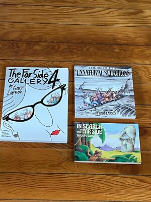 Lot of IN SEARCH OF THE FAR SIDE & Unnatural Selections by Gary Larson Softcover