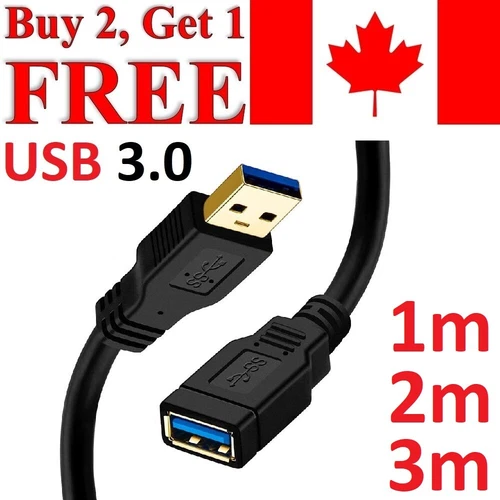 USB to USB Extension Cable 3.0 [Male to Female] Data Charger Extender Cord
