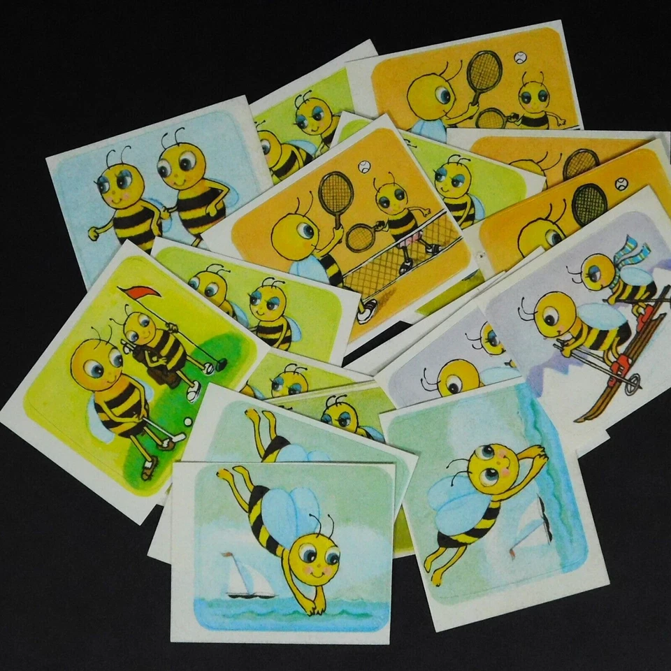 Hallmark Dennison Bubble Bee Sticker Lot Bike Golf Skiing Swimming Runing Tennis - Image 2 of 4
