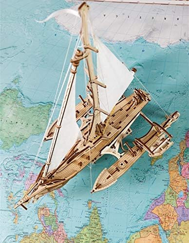 Ugears 3D Puzzle Trimaran Merihobus Schiff Segelboot Holzpuzzle Modellbau Set De - Bild 2 von 16