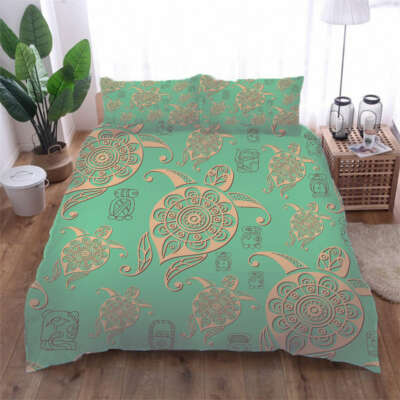 Gold Tortoise Simple 3D Print Duvet Quilt Doona Covers Pillow Case Bedding Sets