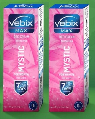 2x Deodorant cream natural Alcohol free Vebix Max Deo Cream 25ml For Women