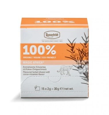 Ronnefeldt 100% Magic Africa® - BIO Kräutertee m. Kakao-Zimtgeschmack, 15 x 2 g - Bild 1 von 4