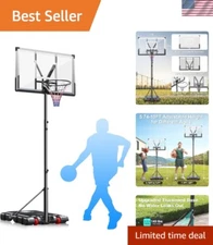 Basketball Hoop Outdoor, 10FT Adjustable Height, Portable Basketball Hoops Go...