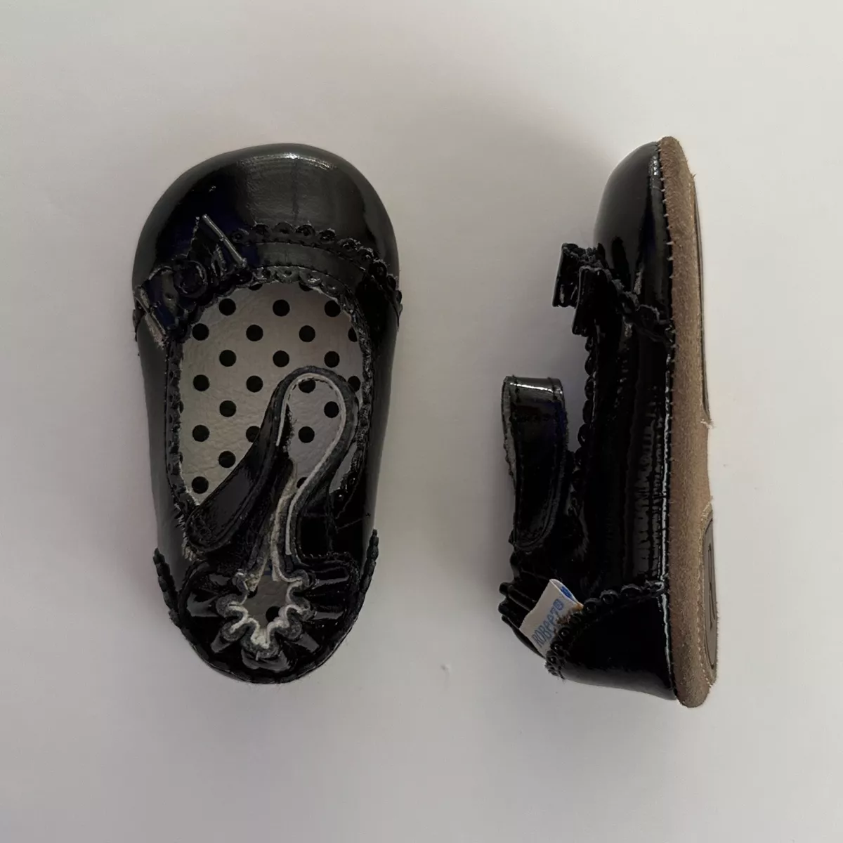 Black patent cheap infant shoes