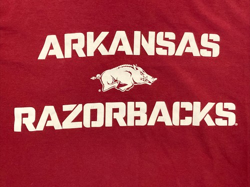 Nike ARKANSAS RAZORBACKS Regular Fit Red Cotton Crew Neck T-Shirt Men’s Medium - Picture 2 of 12