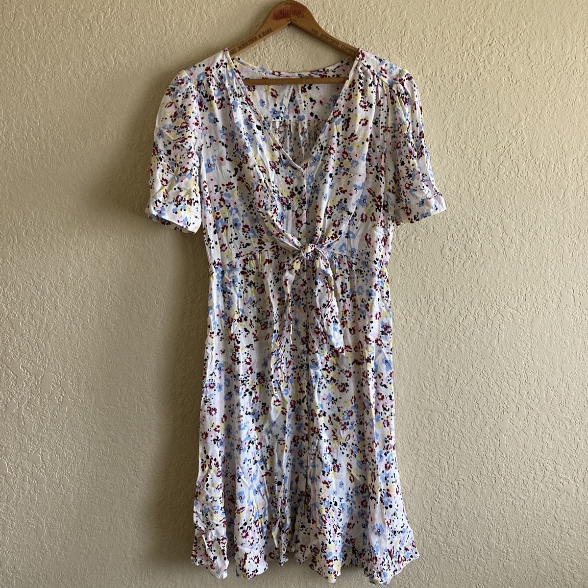 seraphine maternity dress 4 White Floral Tie Front Short Sleeve | eBay