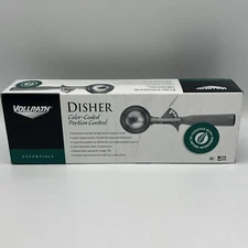 Vollrath 47142 S/S 2.66 Oz. Portion #12 Thumb Action Disher with Green Handle