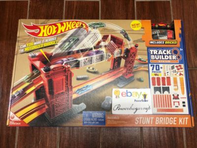 NEW Hot Wheels Track Builder Stunt Bridge Kit Car Racing Playset Motorized 70  