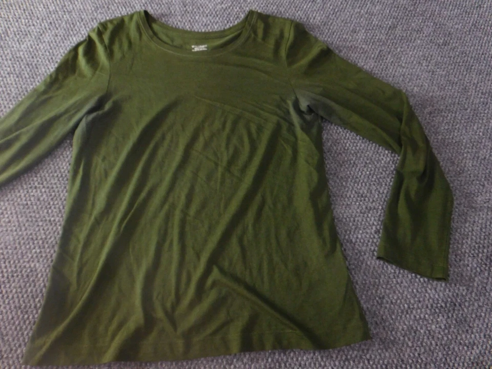 Blusa Dressbarn Mujer Mediana Verde Jersey Top Manga Larga Informal Foto 2 de 4