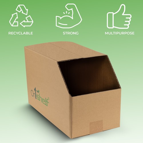 O1S Stackable Ecological Cardboard Storage Bin Containers - Durable 5&10pcs - Picture 42 of 52