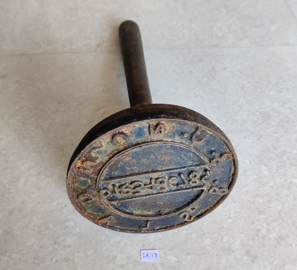 Antik Numerisch & Alphabetisch Holz Eisen Farbe Stempel Siegel Alt Sammler IR39 - Bild 2 von 4