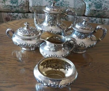 5 Piece Set Gorham Buttercup Sterling Tea Coffee Service  A2341-5 Monogramed