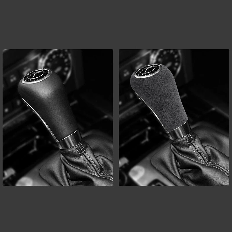 Cubierta de panel de perilla de cambio de marchas gris para Mercedes Benz A C E G gamuza Alcántara Foto 3 de 4